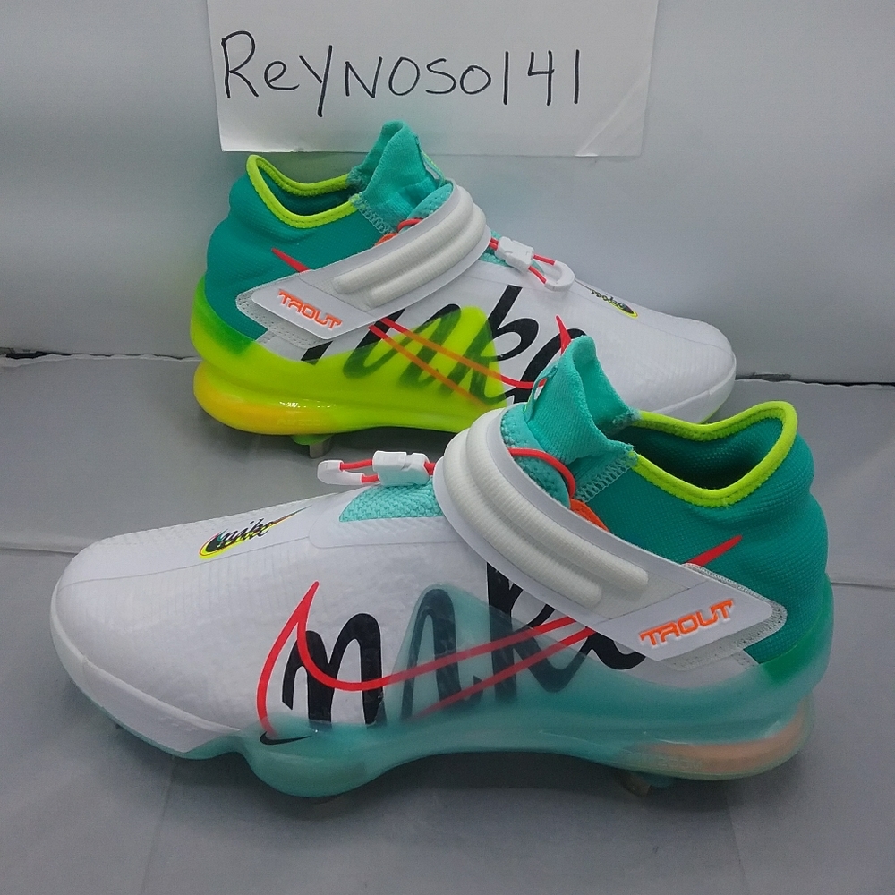 NEW Nike Mens Force Zoom Trout 7 Baseball White Aurora Green CI3134-107